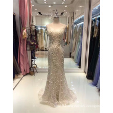 2017 Femmes de haute qualité élégante conception classique été pleine perle perlée soirée robe maxi